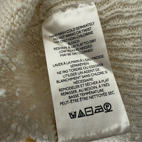 Free People Found My Friend Knit Sweater Cardigan Cream Boxy Size Large - Picture 11 of 14